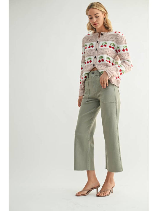 High Rise Utility Wide Leg - Rosemary