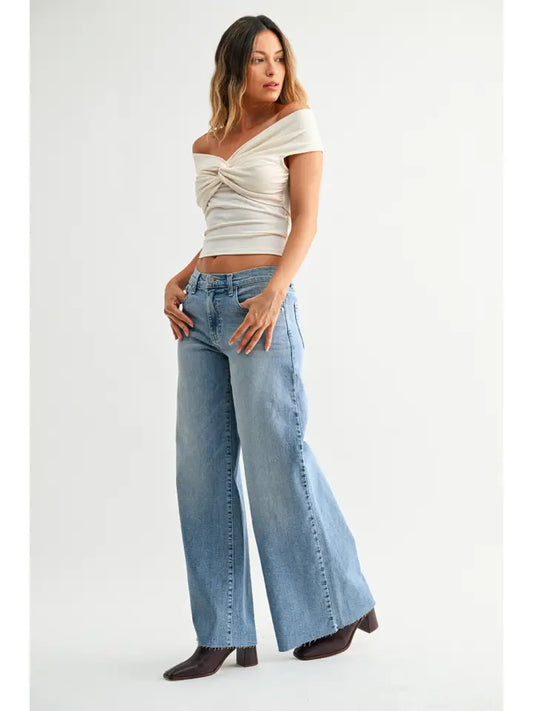 Super Wide Leg Stretch - Light Denim