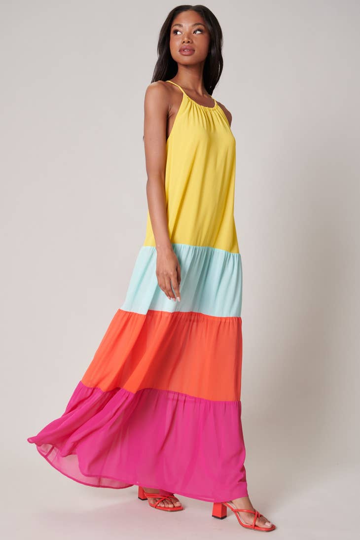 Rainbow Rays Maxi Dress - Multi