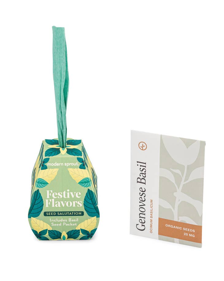 Seed Salutation Gift Tag & Seed Packet - Festive Flavors Basil