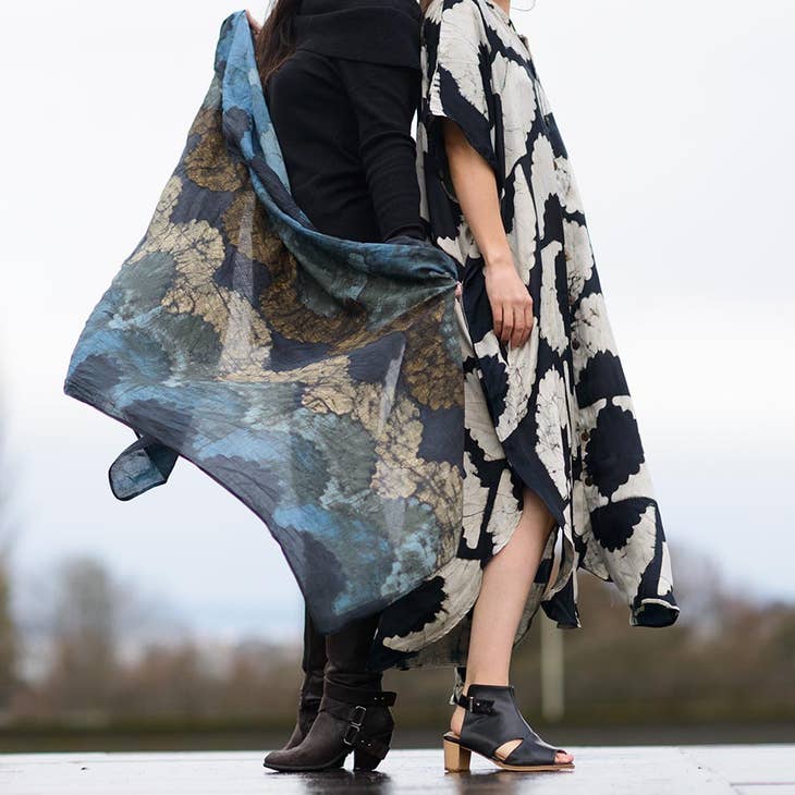 Silky Block Print Dress - Sunset