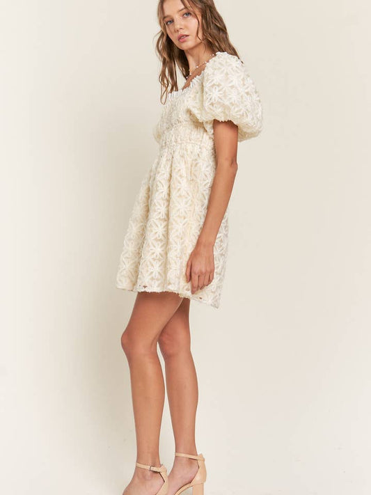 Floral Mini Dress - Ivory