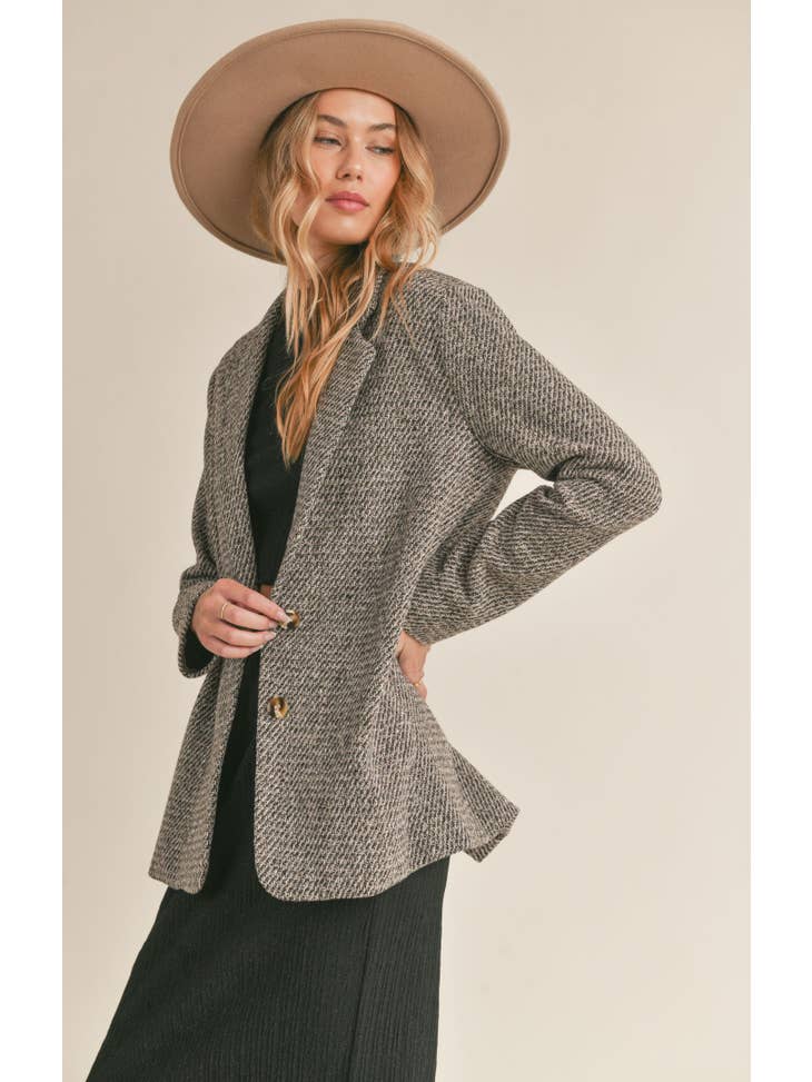 Hopeful Buttoned Blazer - Taupe