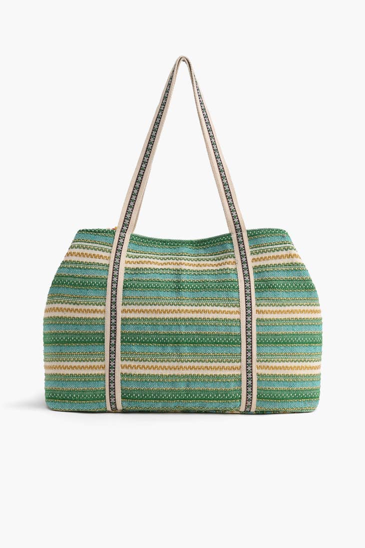 Morning Glory Hand Beaded Tote