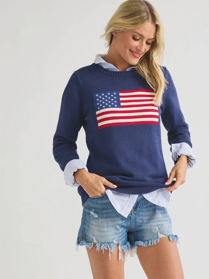 Ralph Flag Sweater - Navy