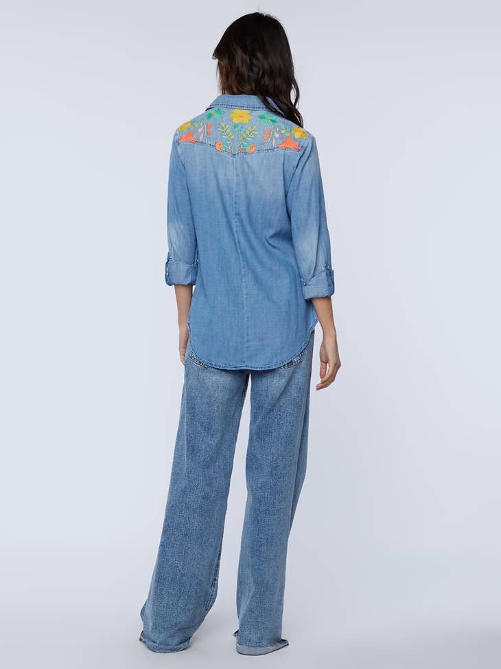 Flower Field Shirt - Vintage Blue Denim