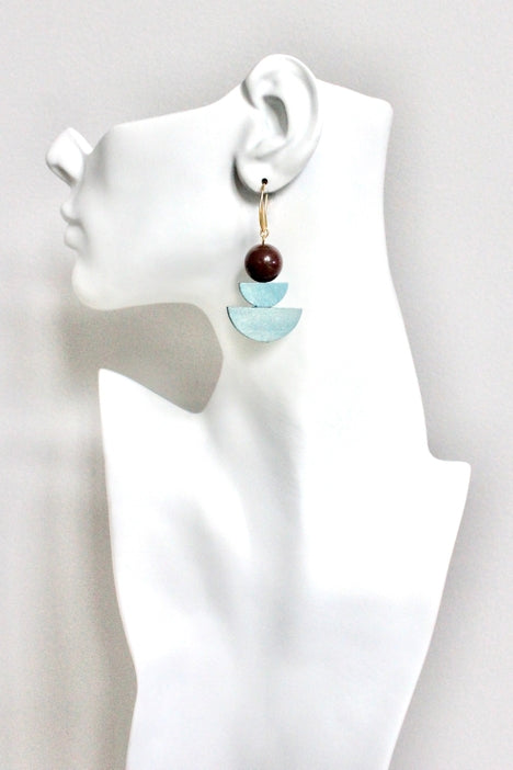 Wood and Acrylic Earrings