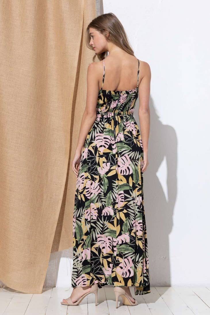 Maxi Dress - Black & Pink