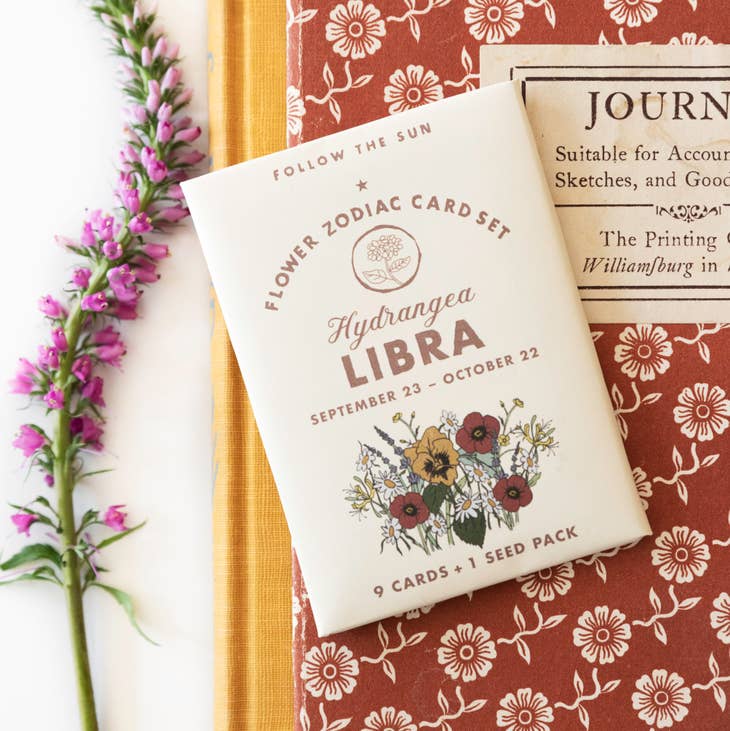 Flower Zodiac Sticker Card Set - Libra