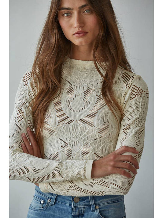 Seamless Jacquard Top - Cream