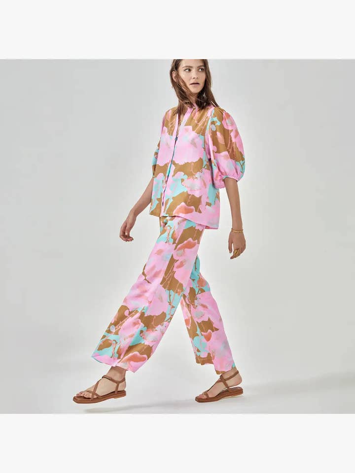Luna Linen Pants - Aquarela