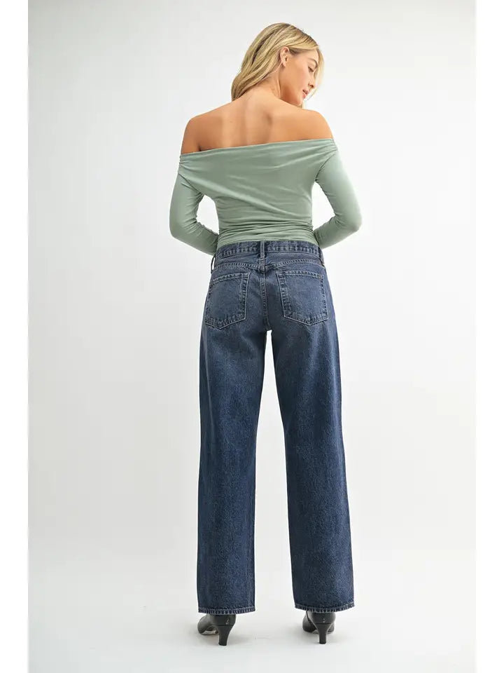 Low Rise Slouch Jean - Vintage Dark
