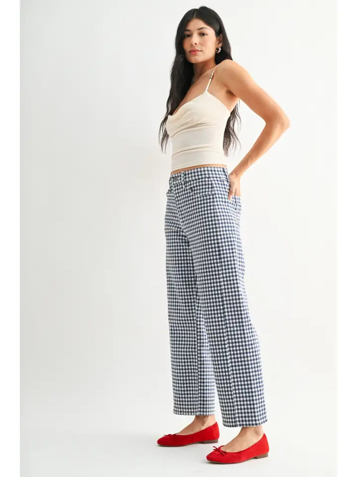 Barrel Jean Twist - Gingham