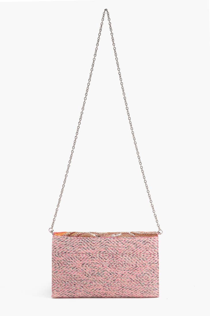 Ombre Embellished Flap Clutch