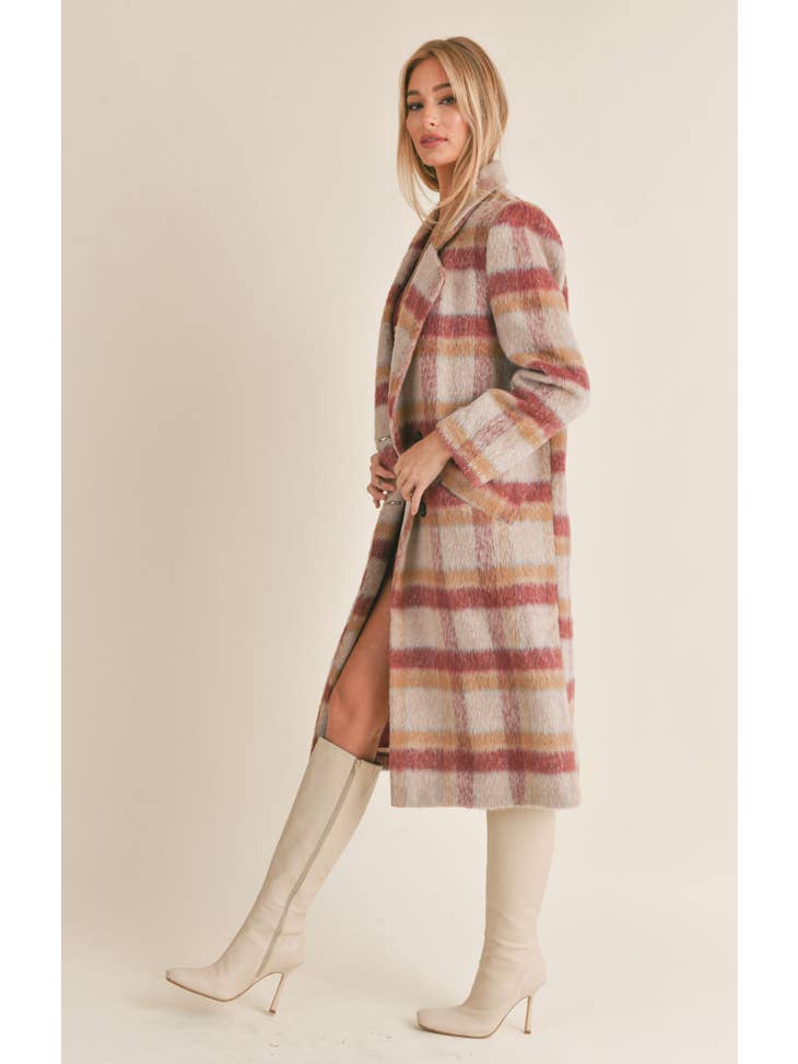 Kristiana Double Breasted Coat - Wine