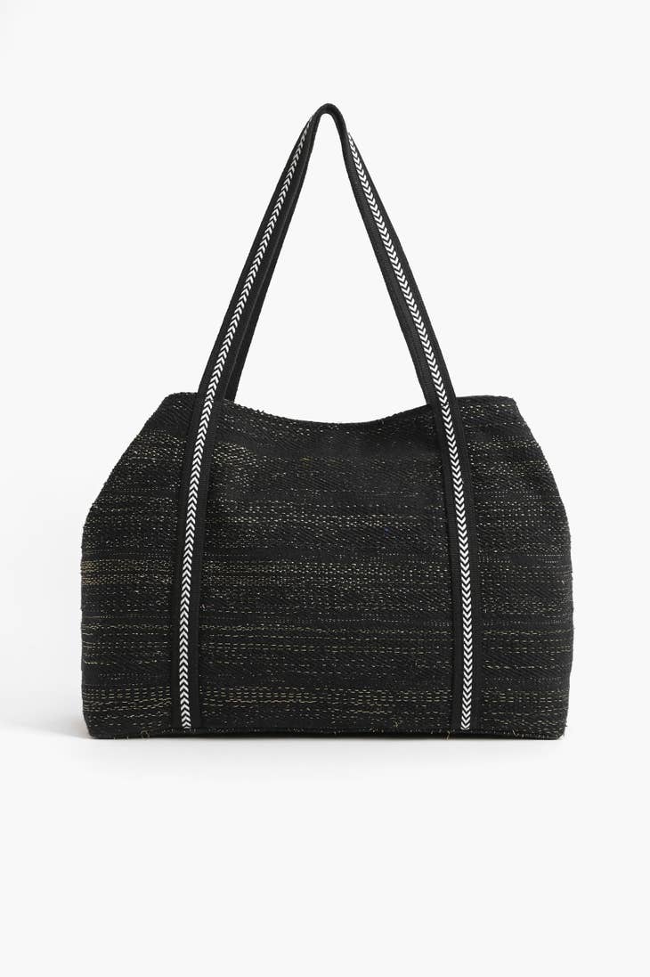 Midnight Butterfly Embellished Tote