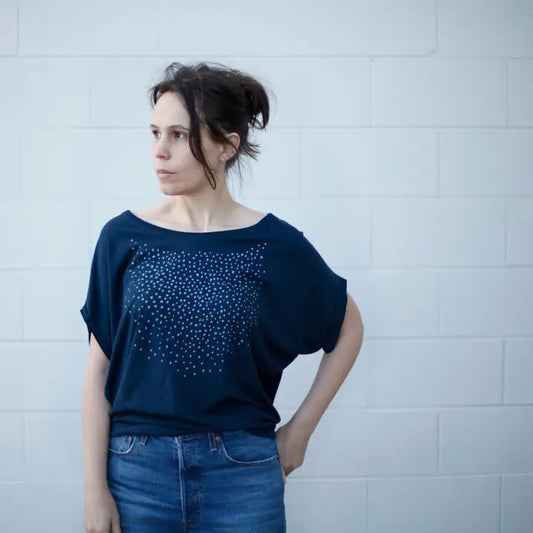 Meteor Shower Dolman Sleeve Tee - Blue