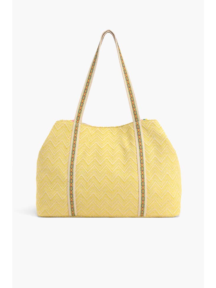 Blazing Yellow Hibiscus Embellished Tote