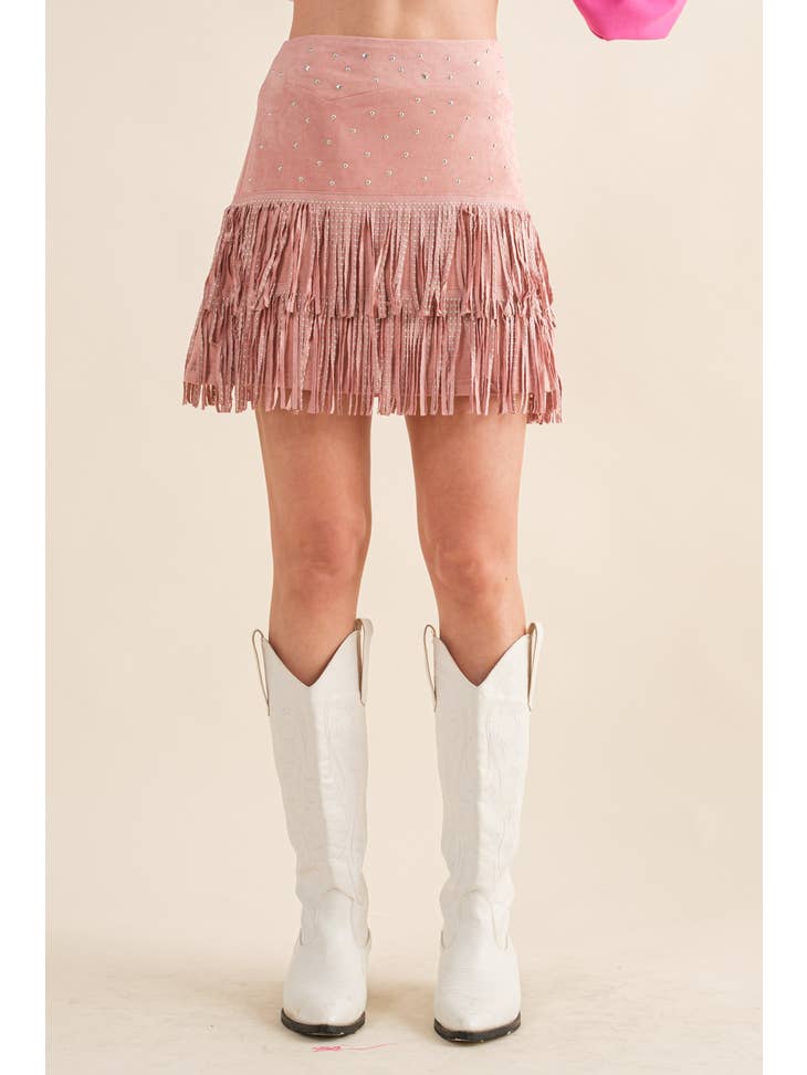 Kittenish fringe skirt sale