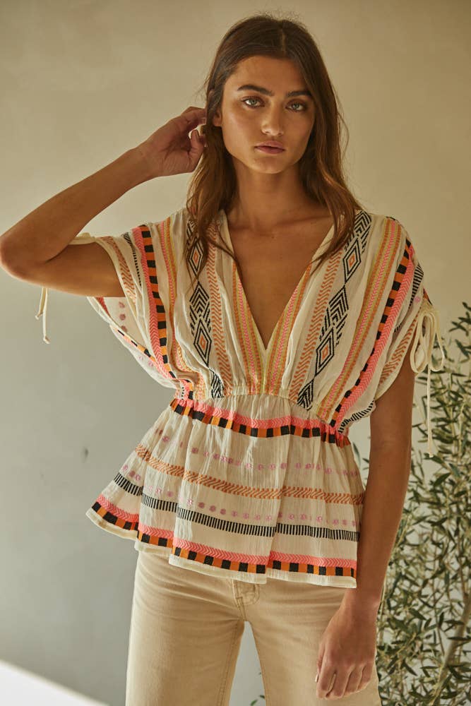 The Estella Top - Ivory Coral