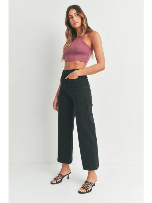 Patch Pocket Wide Leg - Black