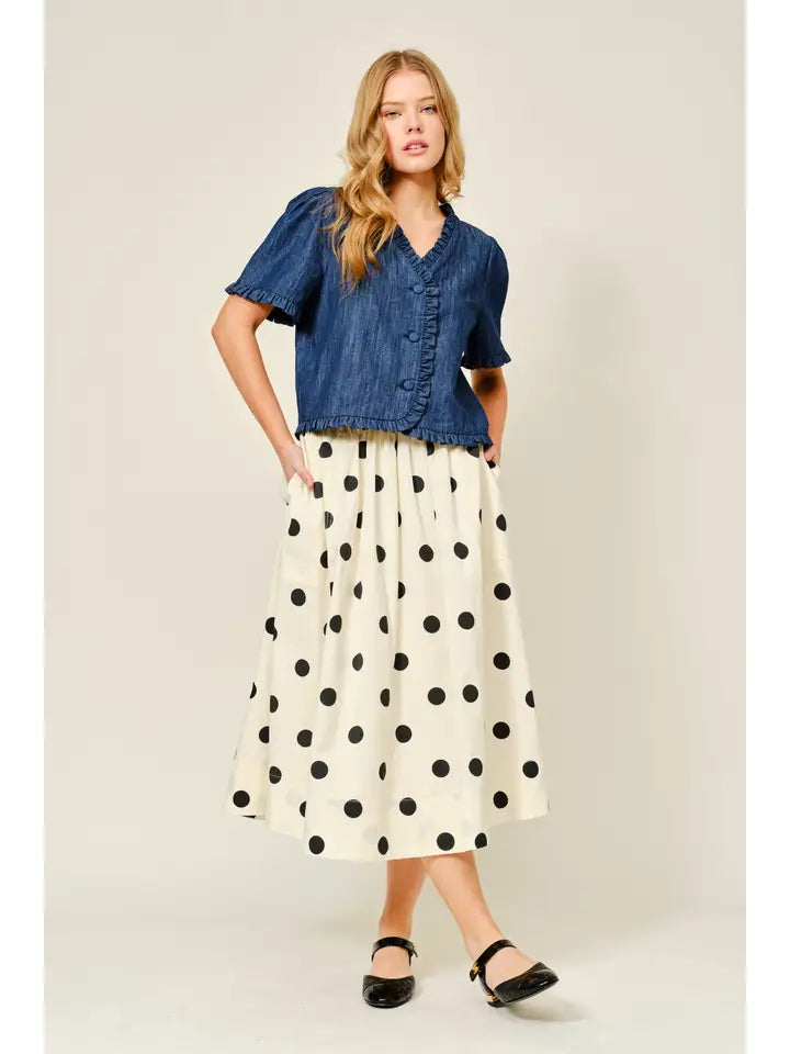 Midi Full Skirt - Dot