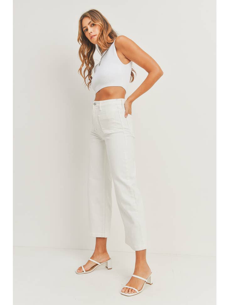 Patch Pocket Wide Leg - Off White
