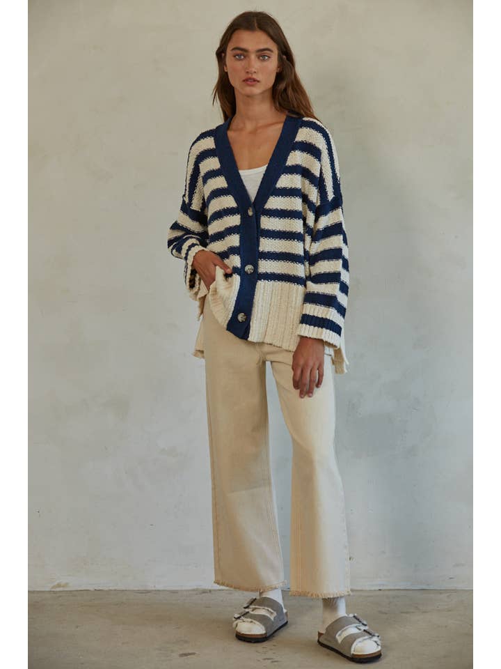 Candy Cloudy Cardigan - Cream Navy