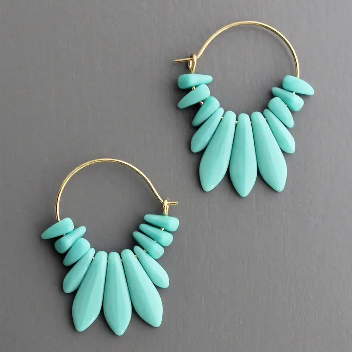 Czech Glass Hoop Earrings
