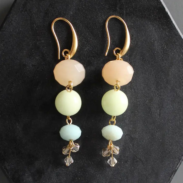 Jade and Glass Earrings
