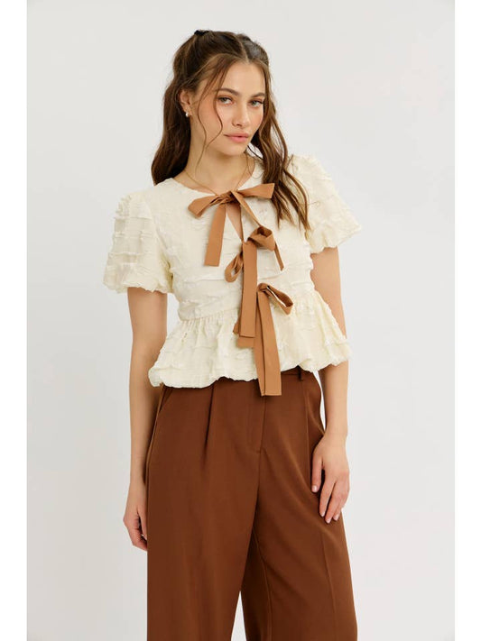 Bubble Babydoll Blouse - Vanilla