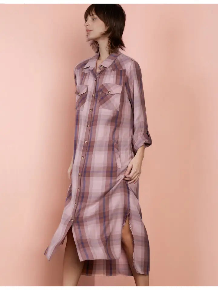 Roundabout Shirtdress - Espresso Plaid