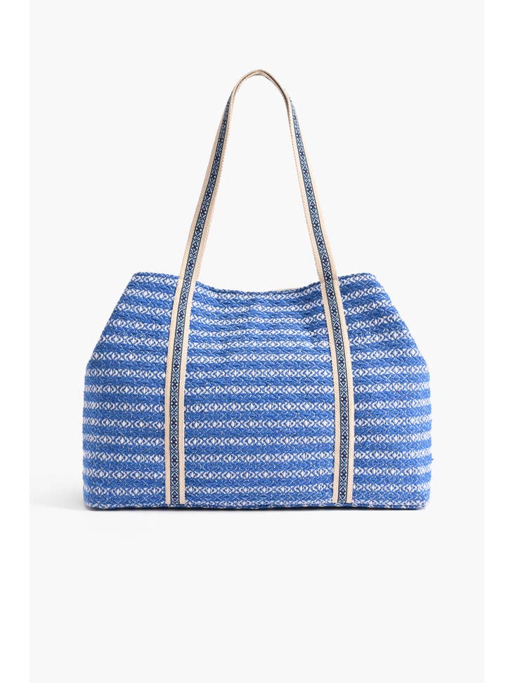 Silver Lake Blue Embellished Tote