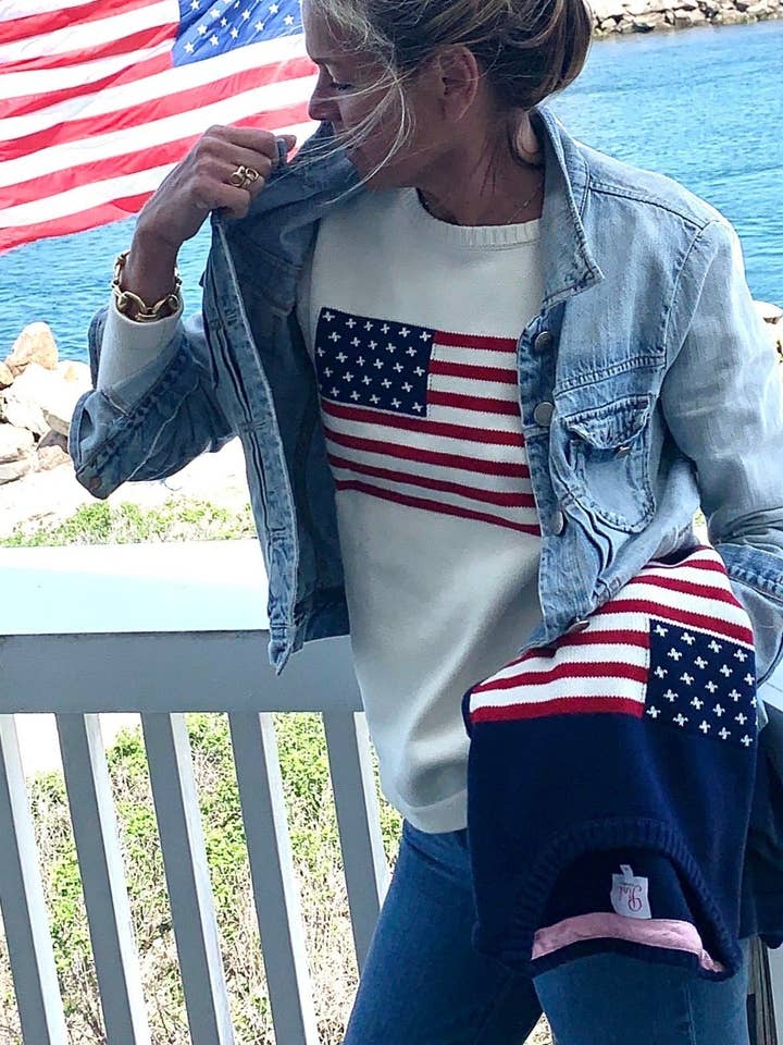 Ralph Flag Sweater - White