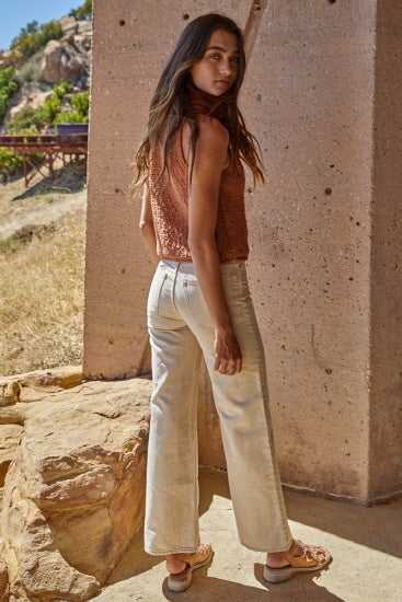 Salma Sweater Crop Top - Camel
