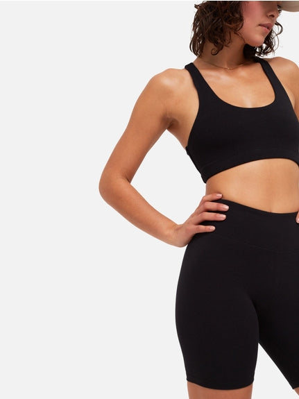 Organic Stretch Biker Short - Jet Black