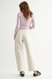 Utility Seamed Barrel Jean - Ecru