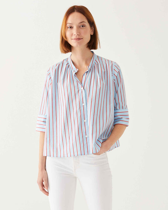 Editor Swing Shirt - Striped Blue