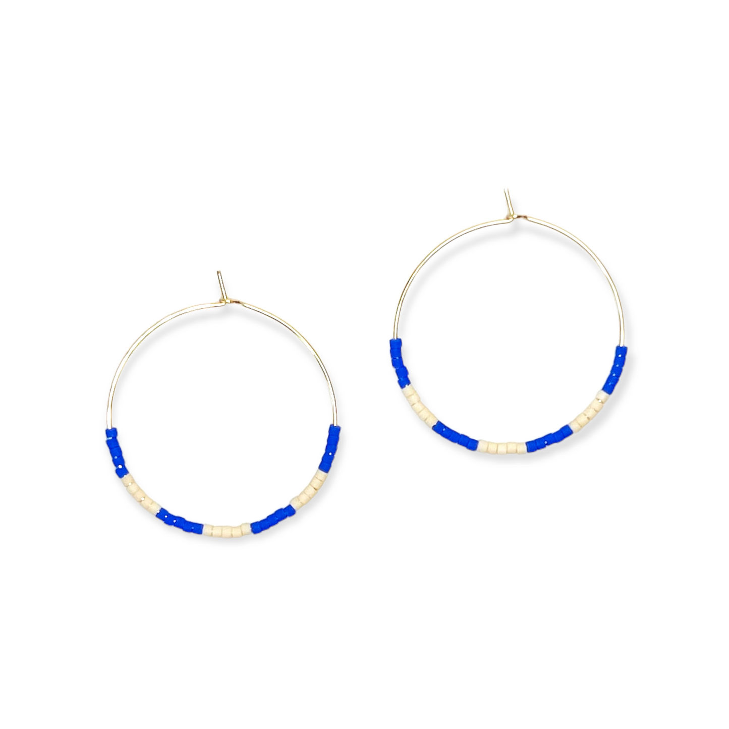 Kaleid Hoop Earrings- Periwinkle & Cream