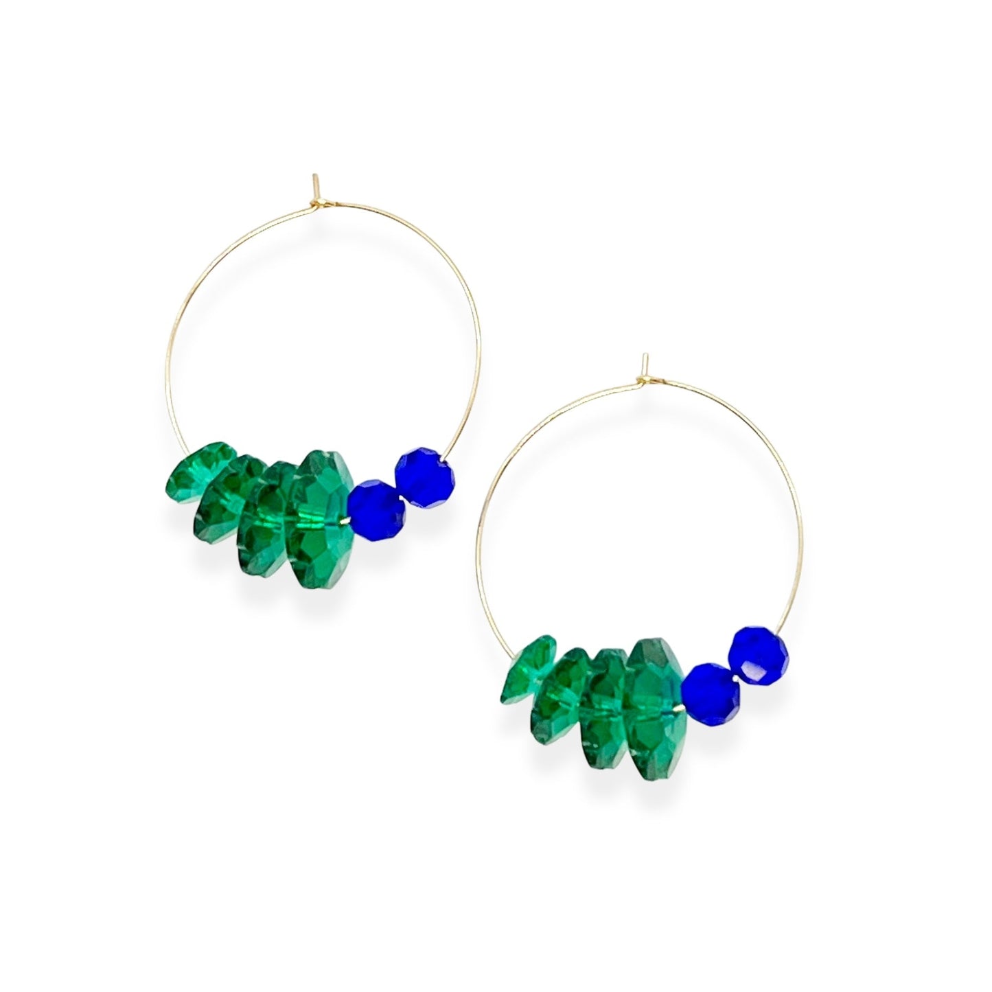 Large Crystal Hoops - Anchor