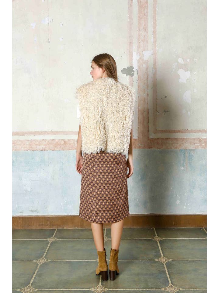 Fur Effect Vest - Off-White