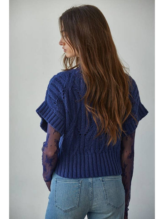 Cali Crochet Top - Navy