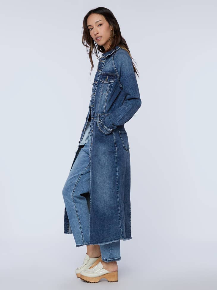 Raglan Denim Shirtdress - Smart Blue