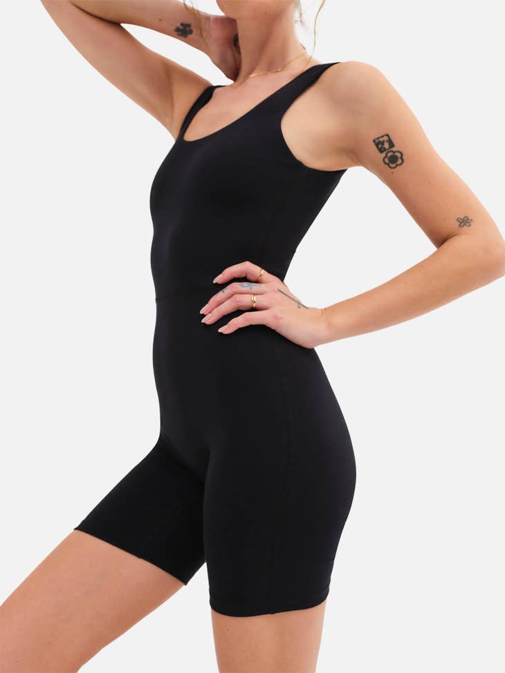 Organic Stretch Unitard - Jet Black