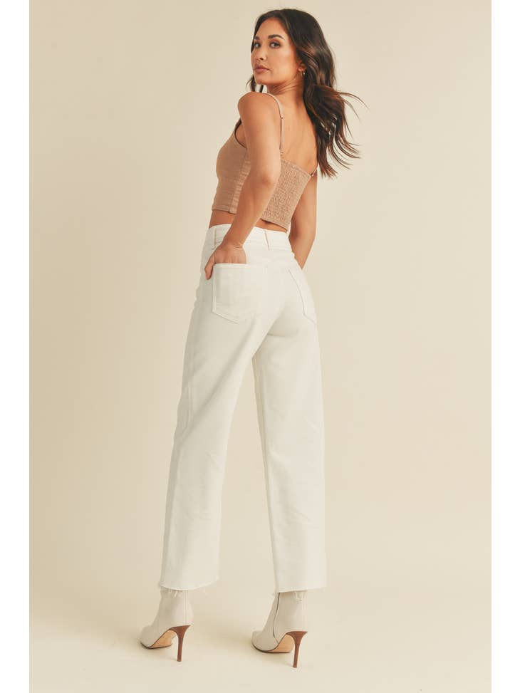 High Rise Utility Wide Leg - Off White