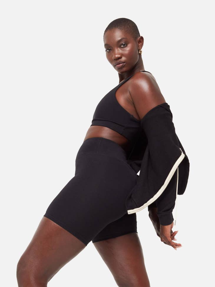 Organic Stretch Biker Short - Jet Black
