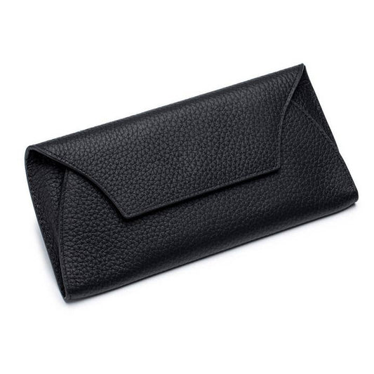 Leather Long Wallet - Black