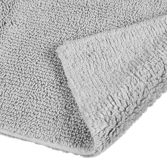 Luxury Feather Touch Reversible Bath Rug - Grey