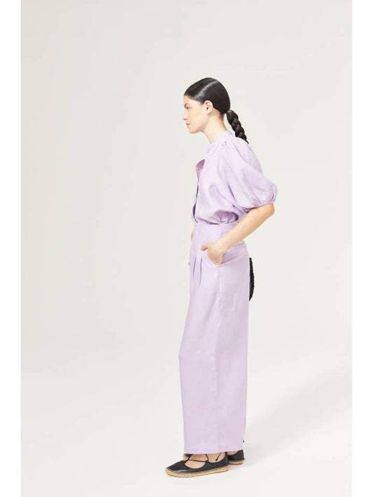 Culotte Linen Pants - Bright Lilac