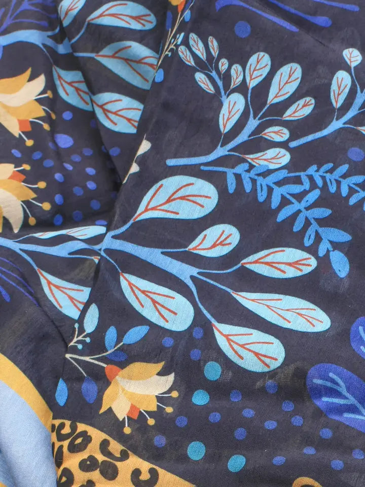 Beach Sarong Wrap - Amazon Rainforest Blue